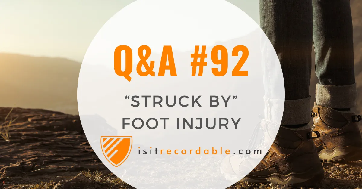 Illustration for the scenario: "Struck By" Foot Injury