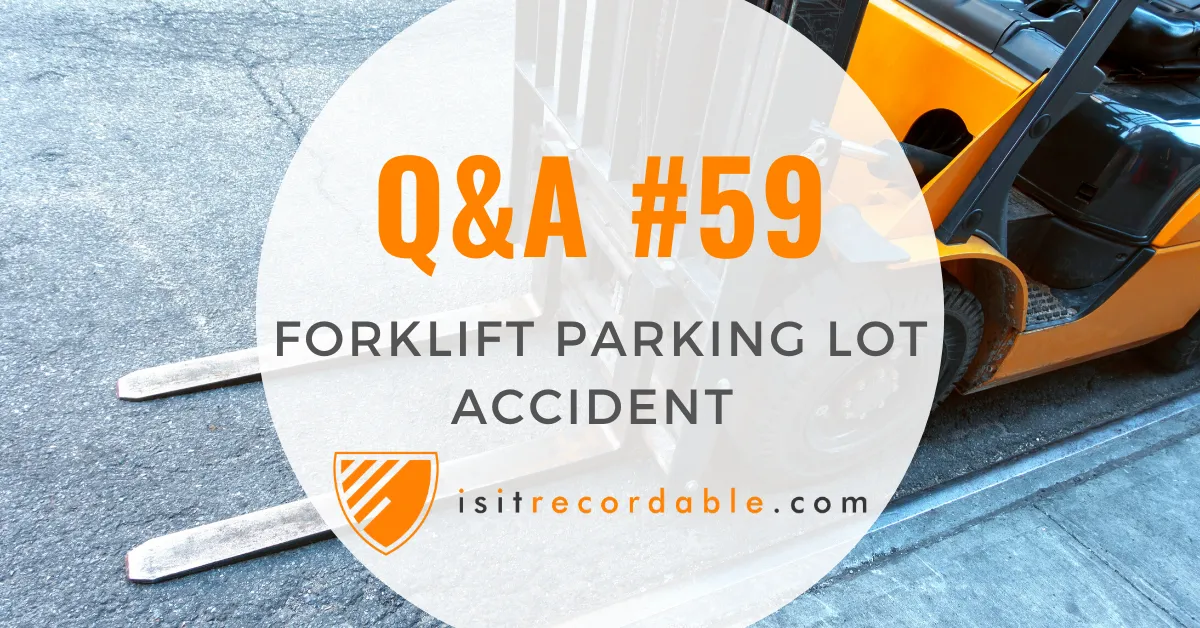 Illustration for the scenario: Forklift Parking Lot Accident
